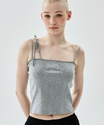 SLEEVELESS EYELET RIBBON DETAIL / スリーブレス アイレット リボン ディテール