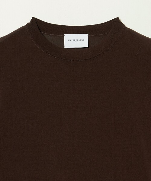 UNITED ARROWS(ユナイテッドアローズ)の「ミニハイネック フレンチスリーブ ニット リンキング -ウォッシャブル-(ニット/セーター・レディース・ブラック/ダークブラウン・FREE)」の14枚目の写真