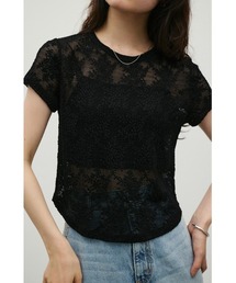 STYLEMIXER（スタイルミキサー）の「ジャガードレースカットトップ（Tシャツ/カットソー）」