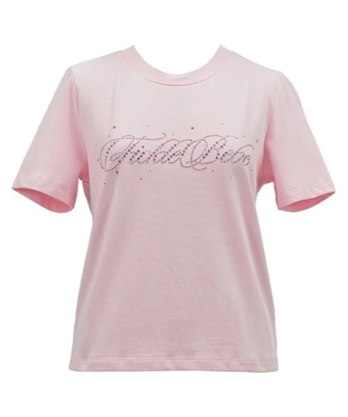 FickleBebe(フィクルベベ)の「カラービジューロゴTEE(Tシャツ/カットソー・レディース・ピンク/サックスブルー/ブラック/ホワイト・FREE)」の4枚目の写真