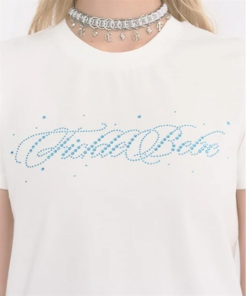 FickleBebe(フィクルベベ)の「カラービジューロゴTEE(Tシャツ/カットソー・レディース・ピンク/サックスブルー/ブラック/ホワイト・FREE)」の14枚目の写真
