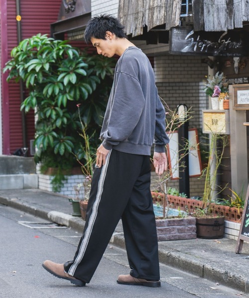 THRASHER(スラッシャー)の「【THRASHER/スラッシャー】【高級感あるジャガードテープが際立つ1本】サイドライン ジャージワイドトラックパンツ ブランドロゴ刺繍 きれいめ ストリート スケーター ユニセックス(その他パンツ・メンズ・ホワイト/ブラック・MEDIUM/LARGE)」の15枚目の写真
