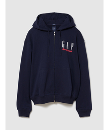 GAP（ギャップ）の「ヘビーウェイト フレンチテリー オーバーサイズ GAPロゴ ジップアップパーカー（スウェット）」