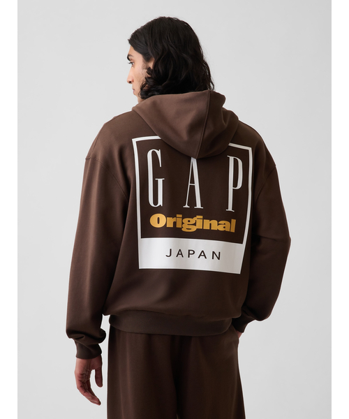GAP(ギャップ)の「ヘビーウェイト フレンチテリー オーバーサイズ GAPロゴ ジップアップパーカー(スウェット・メンズ・ブラウン/アイボリー/グレー/ネイビー・XS/L/S/XL/M)」の9枚目の写真