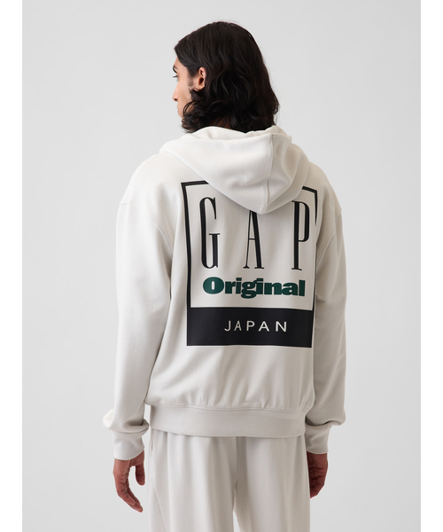 GAP(ギャップ)の「ヘビーウェイト フレンチテリー オーバーサイズ GAPロゴ ジップアップパーカー(スウェット・メンズ・ブラウン/アイボリー/グレー/ネイビー・XS/L/S/XL/M)」の12枚目の写真