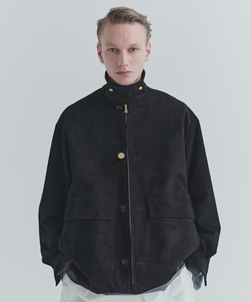 CULLNI(クルニ)の「Silky Suede Zip & Button Convertible Blouson(カバーオール・メンズ・ブラック・1)」の1枚目の写真