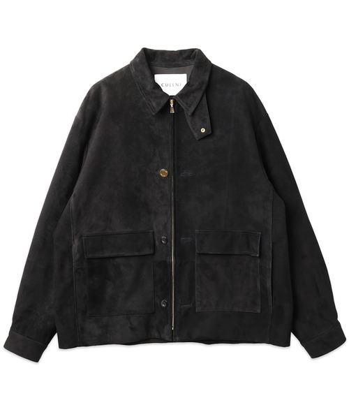 CULLNI(クルニ)の「Silky Suede Zip & Button Convertible Blouson(カバーオール・メンズ・ブラック・1)」の3枚目の写真