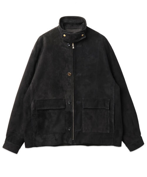 CULLNI(クルニ)の「Silky Suede Zip & Button Convertible Blouson(カバーオール・メンズ・ブラック・1)」の4枚目の写真