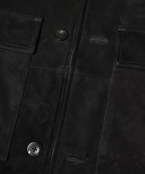 CULLNI(クルニ)の「Silky Suede Zip & Button Convertible Blouson(カバーオール・メンズ・ブラック・1)」の8枚目の写真