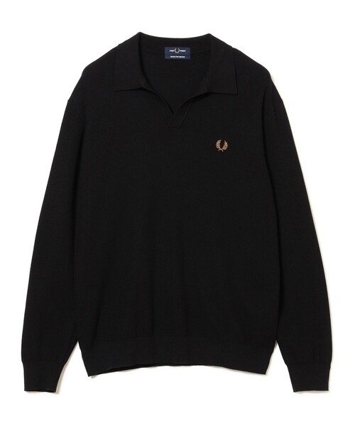 FRED PERRY（フレッドペリー）の「【別注】FRED PERRY / Skipper Knit Long Sleeve Polo Shirt（ポロシャツ・メンズ・ブラック/グリーン系その他・SMALL/X-LARGE/LARGE/MEDIUM）」の20枚目の写真