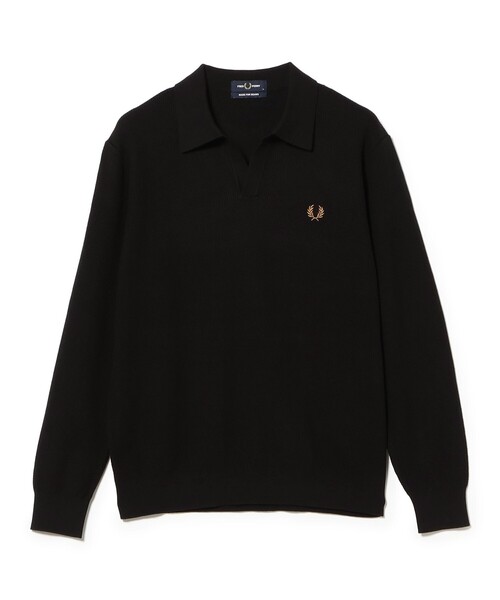 FRED PERRY（フレッドペリー）の「【別注】FRED PERRY / Skipper Knit Long Sleeve Polo Shirt（ポロシャツ・メンズ・ブラック/グリーン系その他・SMALL/X-LARGE/LARGE/MEDIUM）」の11枚目の写真