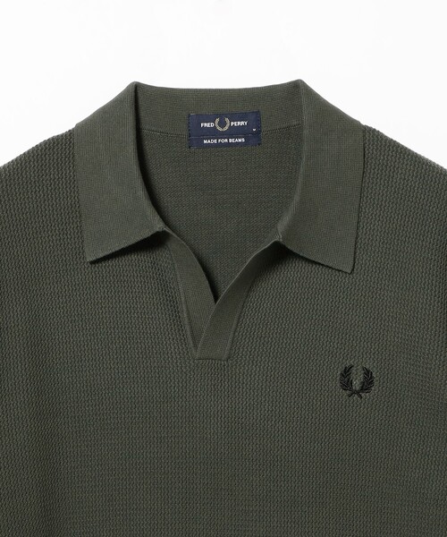 FRED PERRY（フレッドペリー）の「【別注】FRED PERRY / Skipper Knit Long Sleeve Polo Shirt（ポロシャツ・メンズ・ブラック/グリーン系その他・SMALL/X-LARGE/LARGE/MEDIUM）」の15枚目の写真