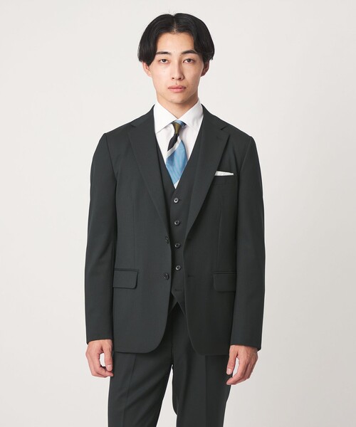 green label relaxing（グリーンレーベルリラクシング）の「A+ TWPU サージ 2B スリム セットアップジャケット -ストレッチ-（スーツジャケット・メンズ・ダークブラウン/ブラック/ダークグリーン/ロイヤルブルー/ネイビー・M/S/XL/XXL/L）」の3枚目の写真