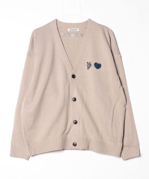 My sugar Babe（マイシュガーベイブ）の「heart jacquard cardigan（カーディガン/ボレロ・メンズ・アイボリー/ブルー系・LARGE/MEDIUM）」の2枚目の写真