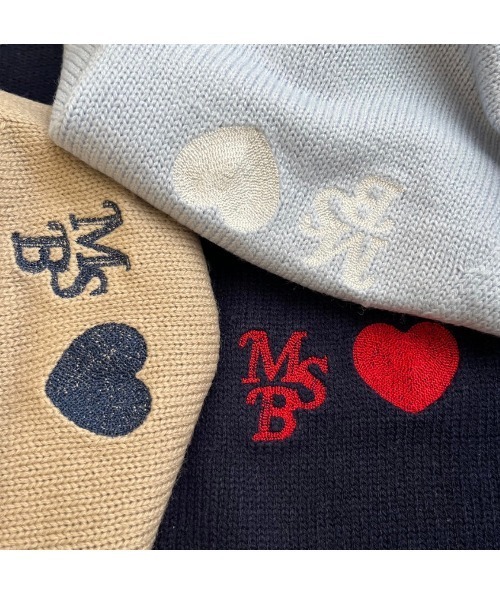 My sugar Babe（マイシュガーベイブ）の「heart jacquard cardigan（カーディガン/ボレロ・メンズ・アイボリー/ブルー系・LARGE/MEDIUM）」の3枚目の写真