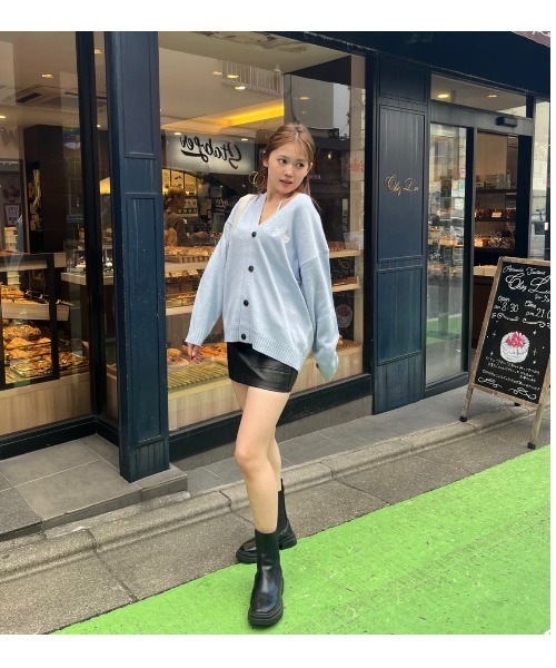 My sugar Babe（マイシュガーベイブ）の「heart jacquard cardigan（カーディガン/ボレロ・メンズ・アイボリー/ブルー系・LARGE/MEDIUM）」の7枚目の写真
