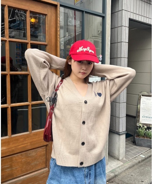 My sugar Babe（マイシュガーベイブ）の「heart jacquard cardigan（カーディガン/ボレロ・メンズ・アイボリー/ブルー系・LARGE/MEDIUM）」の9枚目の写真