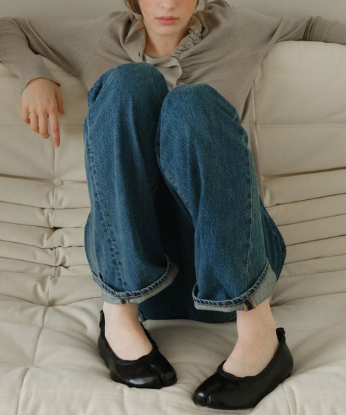 PAES（ペイズ）の「【WEB先行予約】[PAES/ペイズ] LEATHER STRING フラットシューズ（バレエシューズ・レディース・ブラウン/ブラック・24.5/24/23/23.5）」の5枚目の写真
