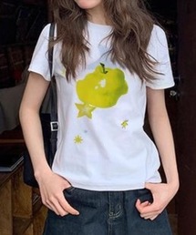 レトログラフィック アップルプリント コンパクトチビTシャツ