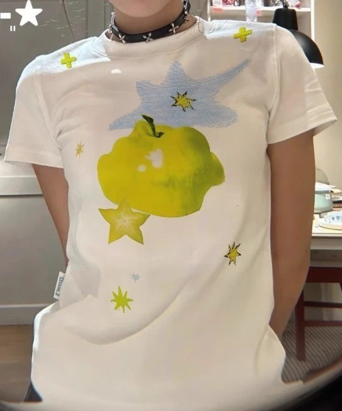 SHERU(シェル)の「レトログラフィック アップルプリント コンパクトチビTシャツ(Tシャツ/カットソー・レディース・ホワイト/ホワイト系その他・M)」の15枚目の写真