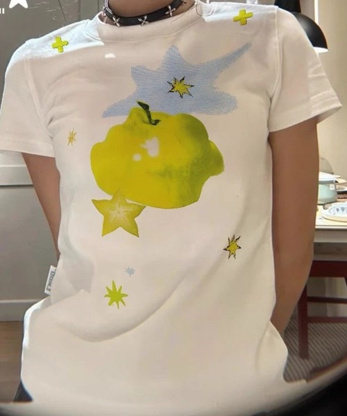 SHERU(シェル)の「レトログラフィック アップルプリント コンパクトチビTシャツ(Tシャツ/カットソー・レディース・ホワイト/ホワイト系その他・M)」の22枚目の写真