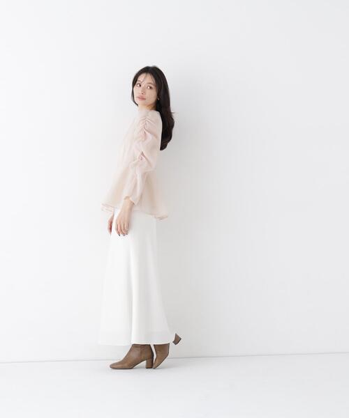 NATURAL BEAUTY BASIC(ナチュラルビューティーベーシック)の「シアーペプラムブラウス(シャツ/ブラウス・レディース・ホワイト系その他/ダークブラウン/ベージュ・SMALL/MEDIUM)」の15枚目の写真