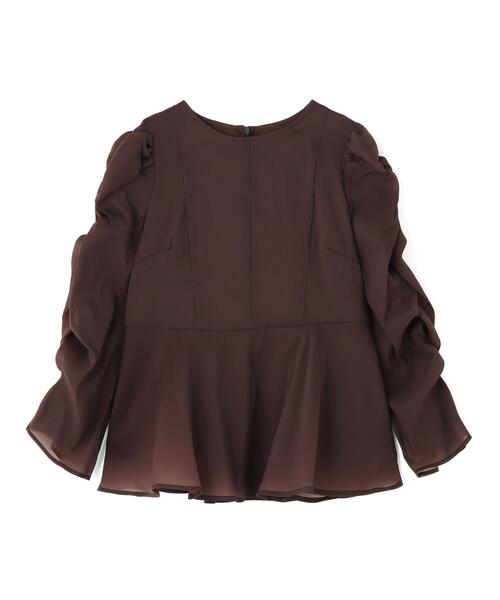 NATURAL BEAUTY BASIC(ナチュラルビューティーベーシック)の「シアーペプラムブラウス(シャツ/ブラウス・レディース・ホワイト系その他/ダークブラウン/ベージュ・SMALL/MEDIUM)」の18枚目の写真