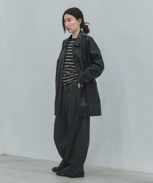 feepur（フェピュール）の「マルチボーダーコンパクトロンTee（Tシャツ/カットソー・レディース・ブラック/ベージュ/グレー・MEDIUM）」の21枚目の写真