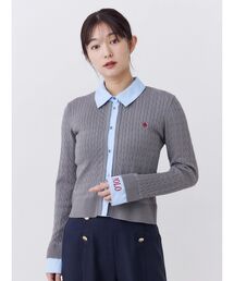 【POLOBCS】シャツドッキングケーブルニット