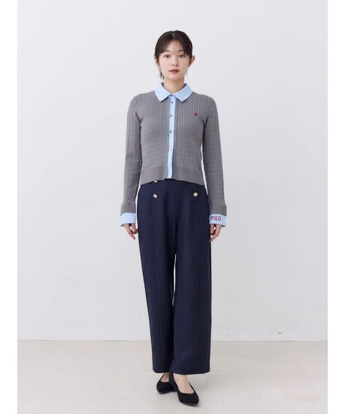 POLO BCS(ポロ ビーシーエス)の「【POLOBCS】シャツドッキングケーブルニット(ニット/セーター・レディース・ブラック/グレー/レッド・MEDIUM)」の11枚目の写真