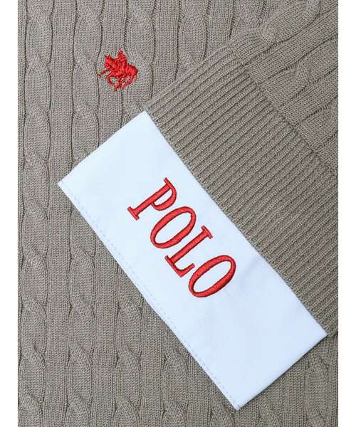 POLO BCS(ポロ ビーシーエス)の「【POLOBCS】シャツドッキングケーブルニット(ニット/セーター・レディース・ブラック/グレー/レッド・MEDIUM)」の5枚目の写真