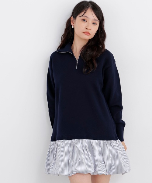N.（N. Natural Beauty Basic）（エヌエヌナチュラルビューティーベーシック）の「バルーンミニニットワンピ（ワンピース・レディース・グレー系その他/ネイビー系・ﾌﾘ-）」の21枚目の写真