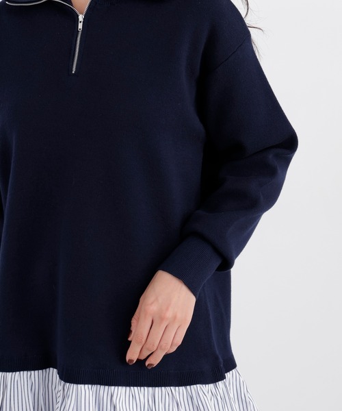 N.（N. Natural Beauty Basic）（エヌエヌナチュラルビューティーベーシック）の「バルーンミニニットワンピ（ワンピース・レディース・グレー系その他/ネイビー系・ﾌﾘ-）」の11枚目の写真