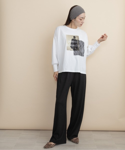 lodie(ロディ)の「フォト×レース ロンT(Tシャツ/カットソー・レディース・ブラック/アイボリー/ベージュ/チャコールグレー・FREE)」の11枚目の写真