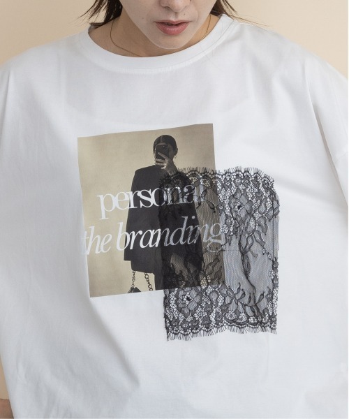 lodie(ロディ)の「フォト×レース ロンT(Tシャツ/カットソー・レディース・ブラック/アイボリー/ベージュ/チャコールグレー・FREE)」の8枚目の写真
