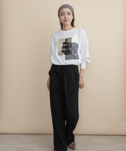 lodie(ロディ)の「フォト×レース ロンT(Tシャツ/カットソー・レディース・ブラック/アイボリー/ベージュ/チャコールグレー・FREE)」の17枚目の写真
