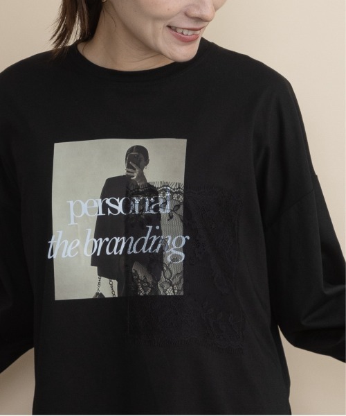 lodie(ロディ)の「フォト×レース ロンT(Tシャツ/カットソー・レディース・ブラック/アイボリー/ベージュ/チャコールグレー・FREE)」の21枚目の写真