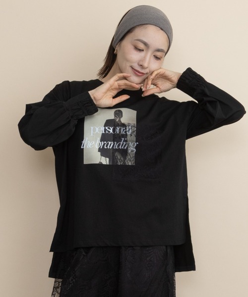 lodie(ロディ)の「フォト×レース ロンT(Tシャツ/カットソー・レディース・ブラック/アイボリー/ベージュ/チャコールグレー・FREE)」の18枚目の写真