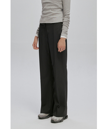 SIDE SLIT SEMI BOOTS CUT SLACKS (STRIPE)