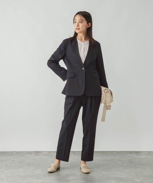 GLOBAL WORK(グローバルワーク)の「ウツクシルエットノーカラージャケット/766164(ノーカラージャケット・レディース・ブラック/モカ/ネイビー・X-LARGE/LARGE/MEDIUM/SMALL)」の12枚目の写真