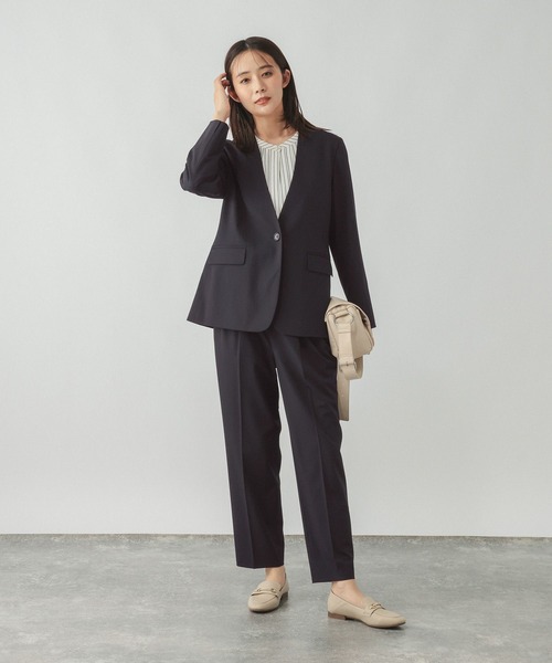 GLOBAL WORK(グローバルワーク)の「ウツクシルエットノーカラージャケット/766164(ノーカラージャケット・レディース・ブラック/モカ/ネイビー・X-LARGE/LARGE/MEDIUM/SMALL)」の13枚目の写真