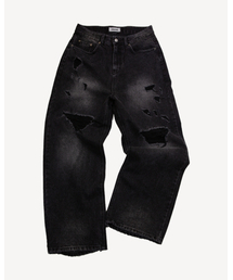 THUMB（ダム）の「Broken Fade Denim (Black)（デニムパンツ）」