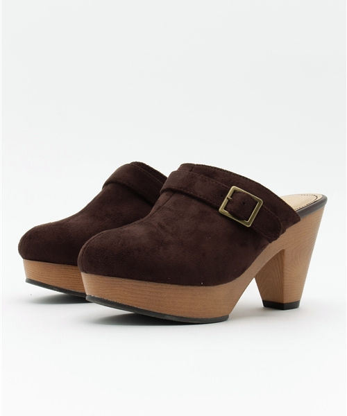 E hyphen world gallery（イーハイフンワールドギャラリー）の「スエード調サボ（サンダル・レディース・ダークブラウン/キャメル・MEDIUM/SMALL/LARGE）」の11枚目の写真