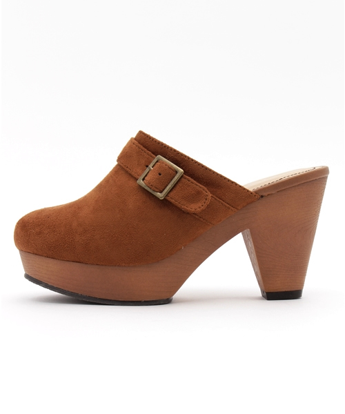 E hyphen world gallery（イーハイフンワールドギャラリー）の「スエード調サボ（サンダル・レディース・ダークブラウン/キャメル・MEDIUM/SMALL/LARGE）」の3枚目の写真