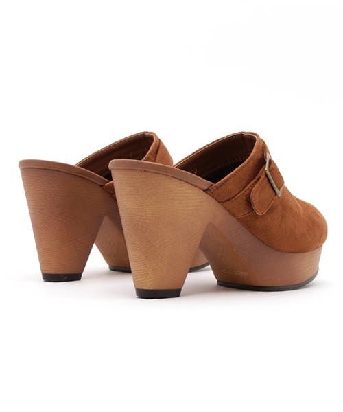 E hyphen world gallery（イーハイフンワールドギャラリー）の「スエード調サボ（サンダル・レディース・ダークブラウン/キャメル・MEDIUM/SMALL/LARGE）」の5枚目の写真