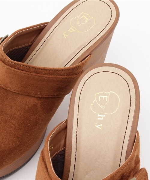 E hyphen world gallery（イーハイフンワールドギャラリー）の「スエード調サボ（サンダル・レディース・ダークブラウン/キャメル・MEDIUM/SMALL/LARGE）」の9枚目の写真