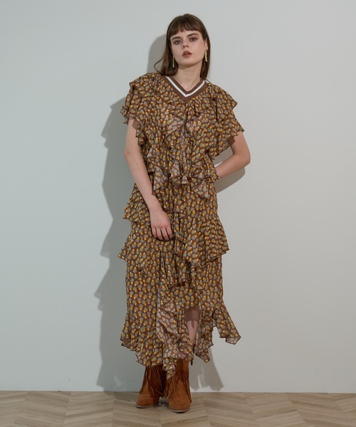 anna sui nyc(アナ スイ エヌ ワイ シー)の「MARY アシメロングスカート(スカート・レディース・ブラウン/ブラック・FREE)」の9枚目の写真