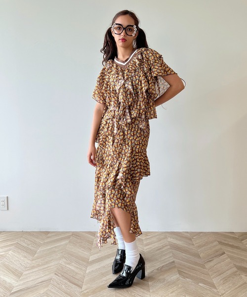 anna sui nyc(アナ スイ エヌ ワイ シー)の「MARY アシメロングスカート(スカート・レディース・ブラウン/ブラック・FREE)」の14枚目の写真
