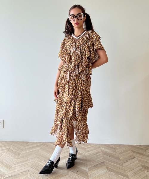 anna sui nyc(アナ スイ エヌ ワイ シー)の「MARY アシメロングスカート(スカート・レディース・ブラウン/ブラック・FREE)」の15枚目の写真