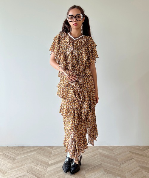 anna sui nyc(アナ スイ エヌ ワイ シー)の「MARY アシメロングスカート(スカート・レディース・ブラウン/ブラック・FREE)」の16枚目の写真